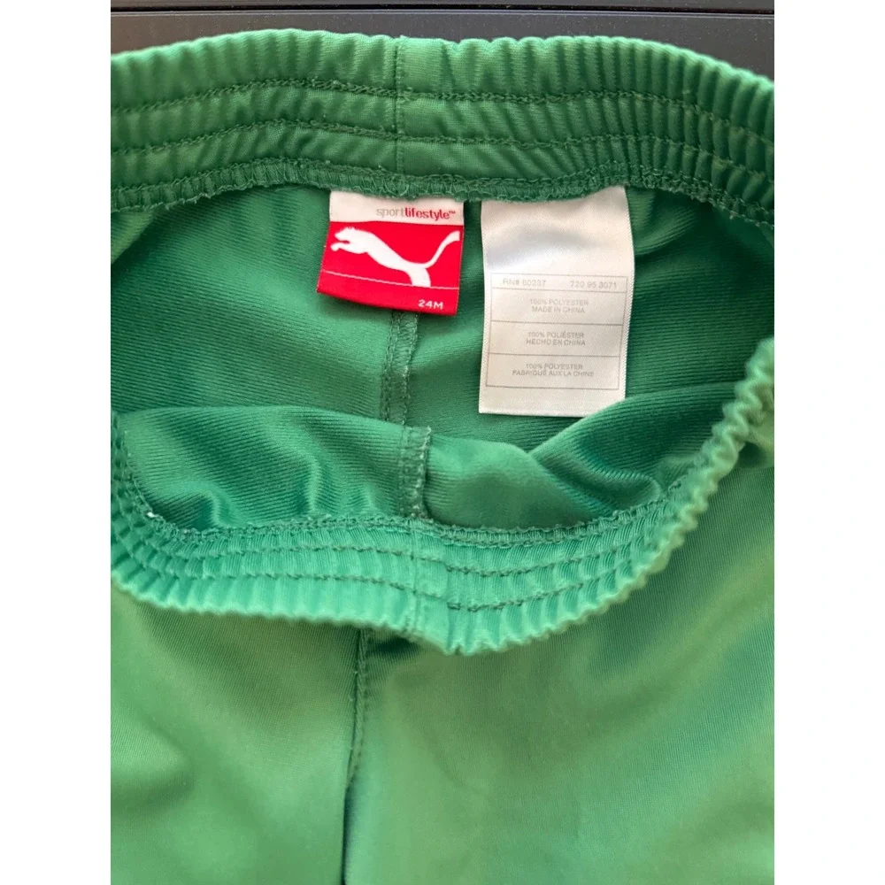 Puma Toddler 2-PC Track Suit Set Size 24 Months Green Zip-Up Jacket Sweatpant